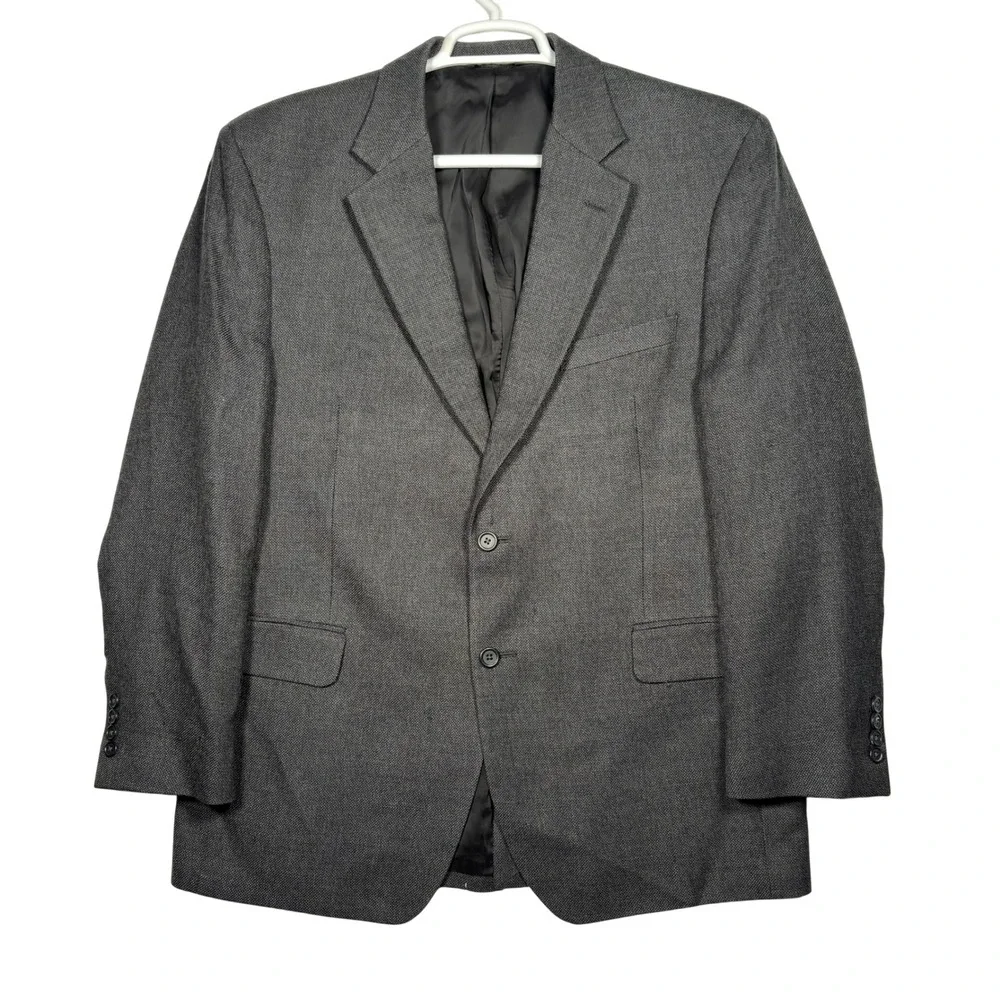 Jos A Bank‎ Mens 44R Gray 100% Wool Two Button Blazer Sport Coat Jacket